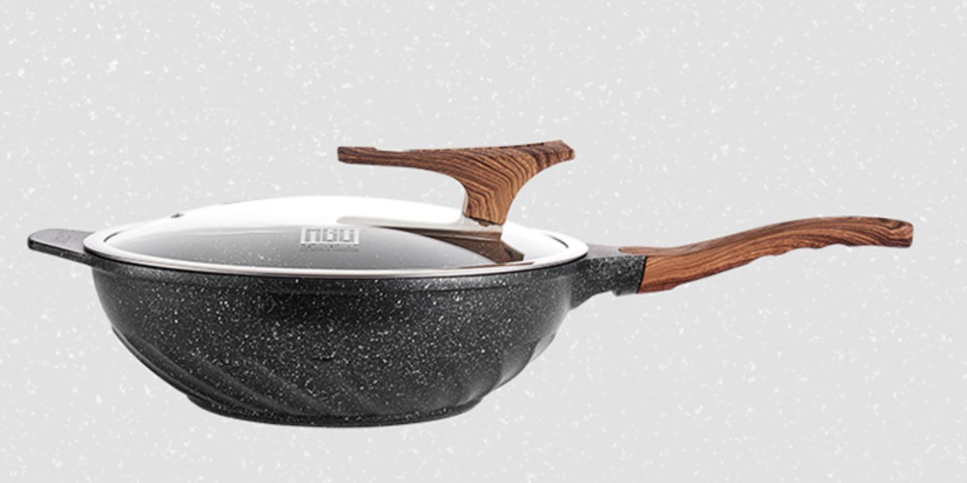 主播推荐～M黑金刚钻麦饭石炒锅 30公分32公分可选