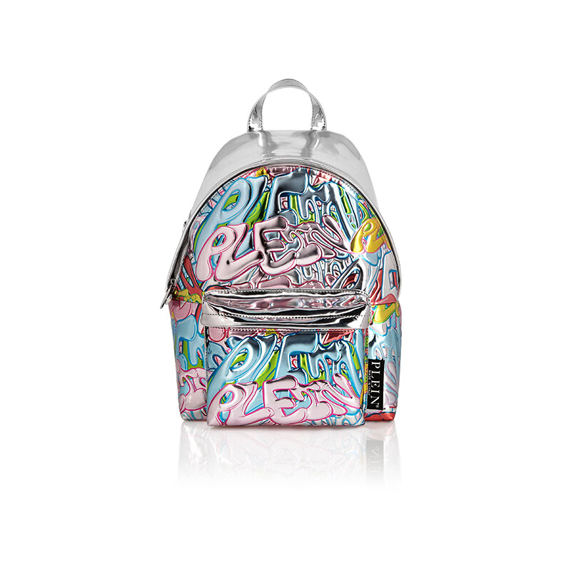 PHILIPP PLEIN 夏季男士PLEIN涂鸦镜面皮革双肩包