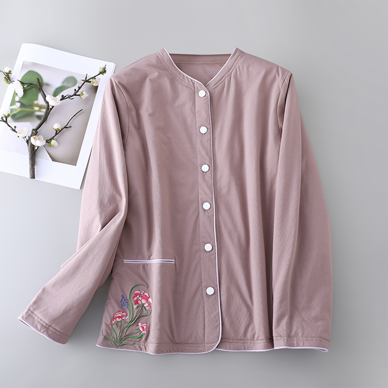 秋冬女100%桑蚕丝填充保暖马甲外套经典刺绣古典韵味真丝长袖背心