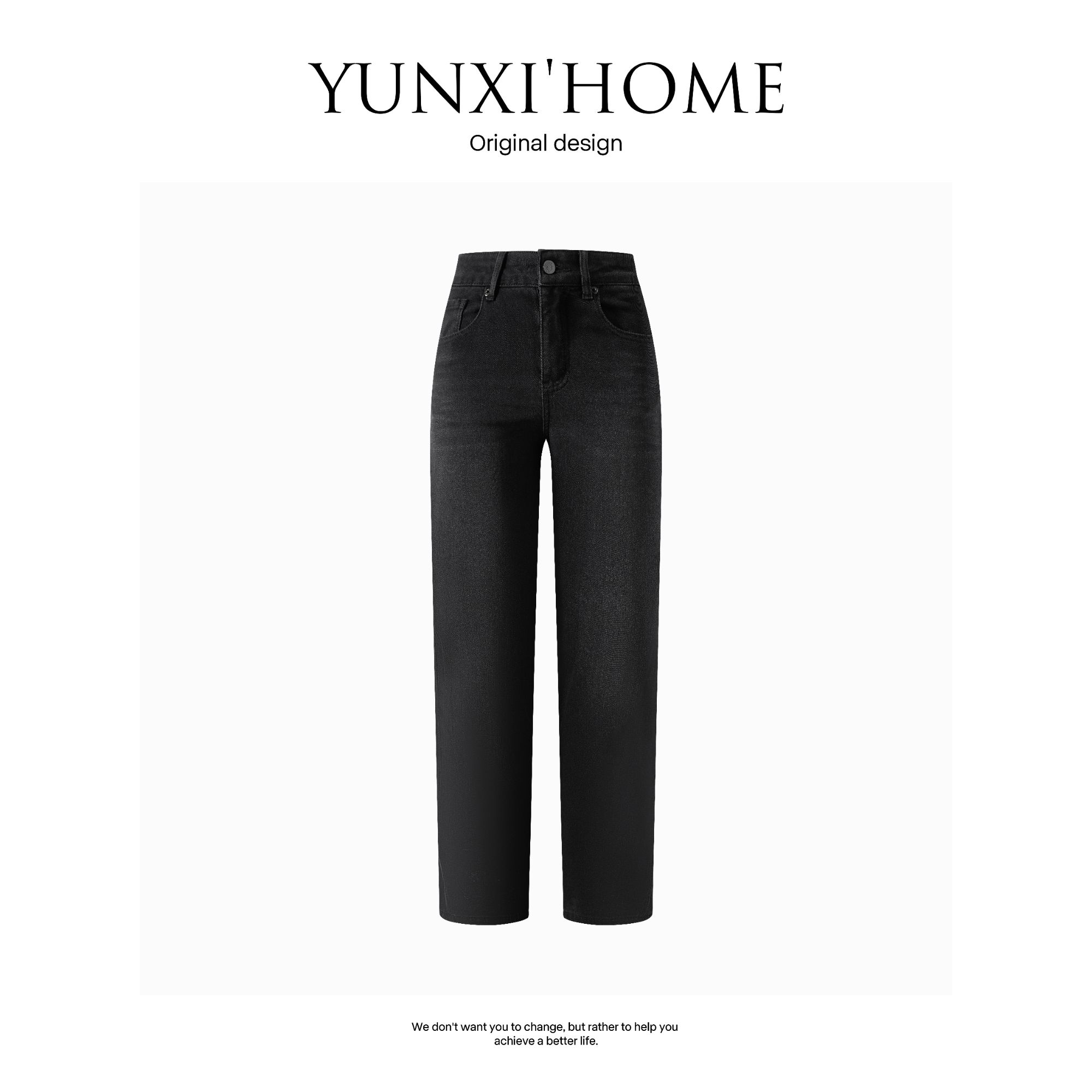 洋气黑灰色小直筒八分九分！~高腰弹力修身显瘦百搭秋款款韩版潮