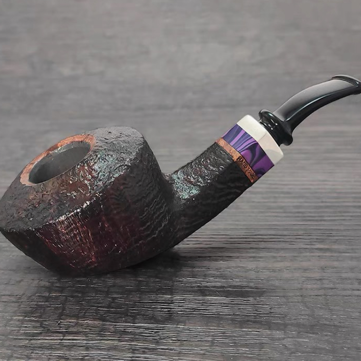 丹麦进口Peder Jeppesen吉普森PJ手工石楠木烟斗银圈IDA8弯式麻面