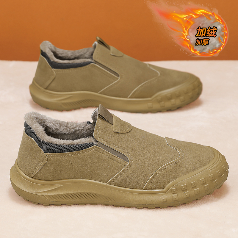 回力新男鞋冬季加绒保暖软底防滑休闲男防臭爸爸鞋工作鞋耐磨棉鞋
