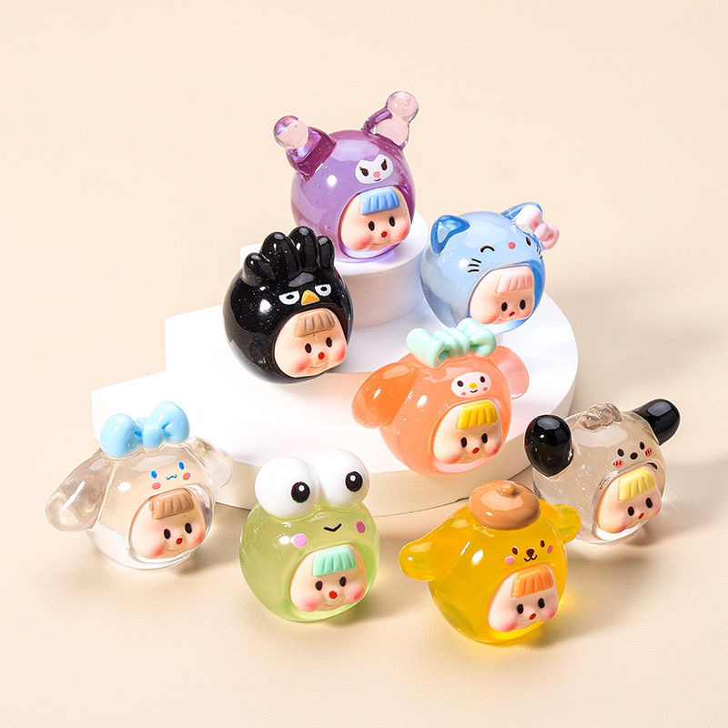 【大号纯夜光款】大版高透三丽鸥多妹圆滚滚 创意diy装饰配件小摆件