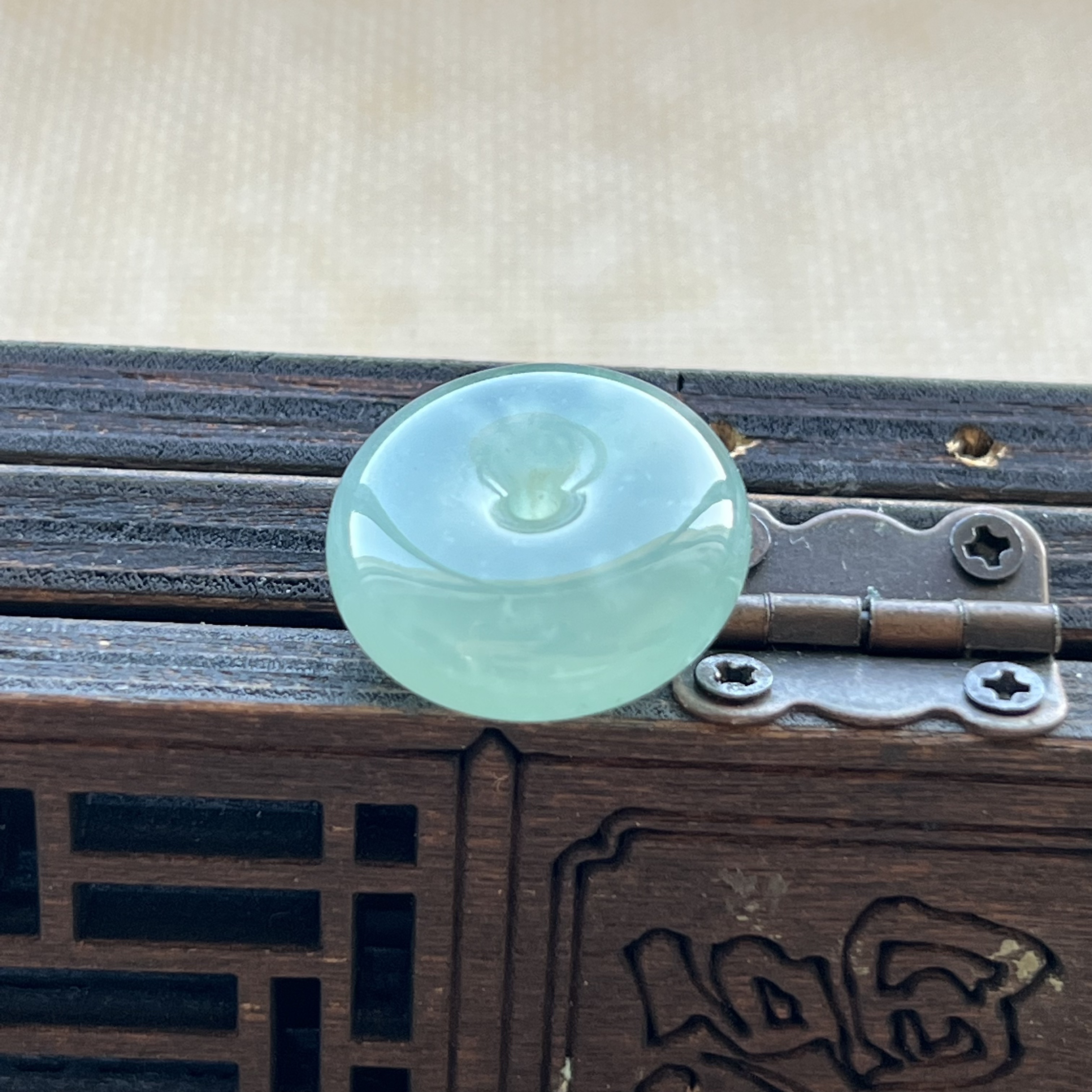 冰晴水平安扣吊坠天然缅甸a货翡翠面包扣厚装肉扣挂坠精美小扣子