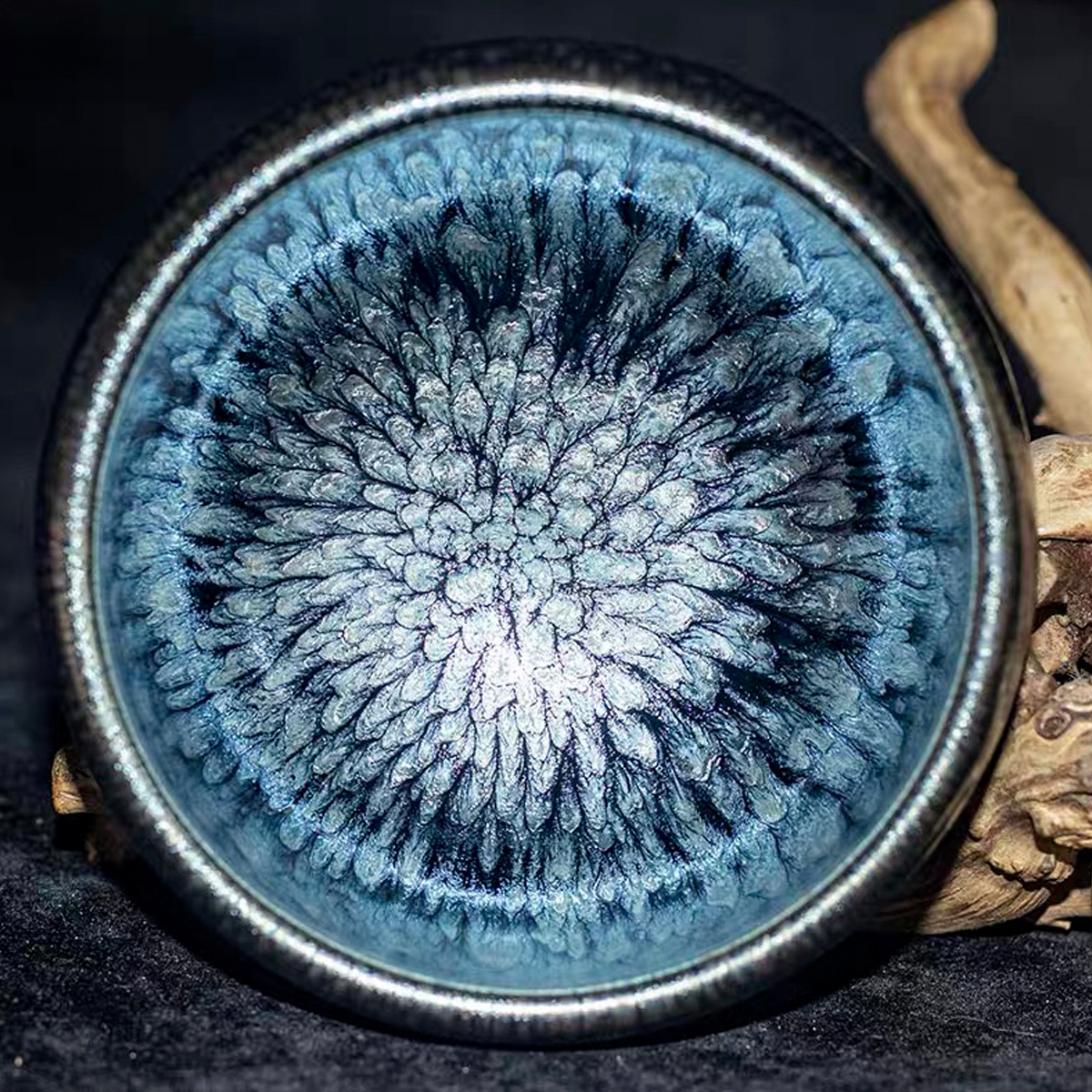 建阳建盏黄美金大师银羽鹧鸪禅定钵主人杯茶杯茶盏原矿釉高端茶器