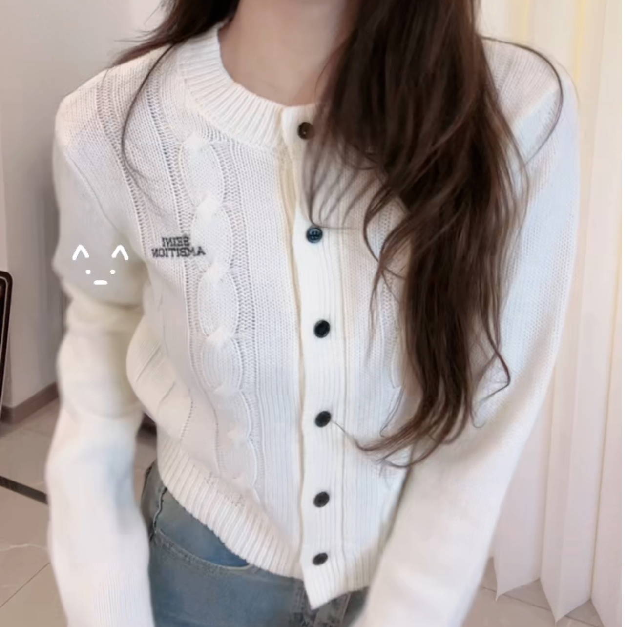 美式气质秋冬毛衣混纺内搭刺绣软糯针织开衫休闲上衣女