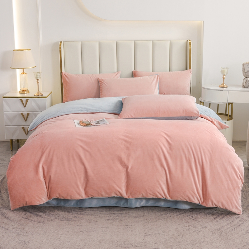 【冬季】高端婴儿绒2025新款冬季四件套加绒加厚加厚简约纯色双面绒