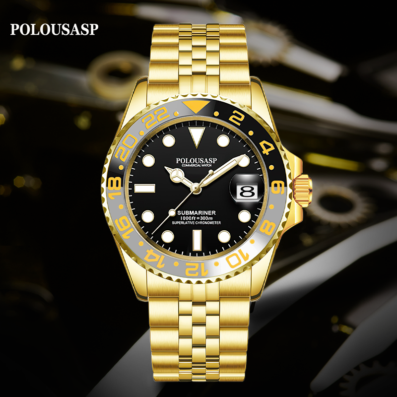 POLOUSASP【英国保罗】男士金劳系列表壳奢华含金进口机械机芯腕表