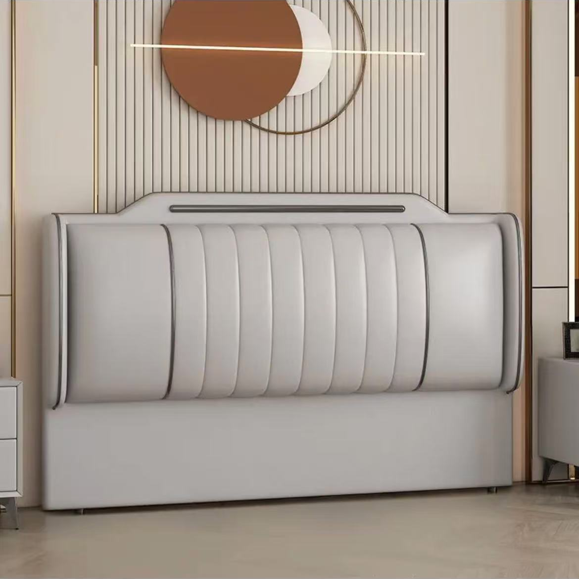 2025新款简约大气现代落地实木主卧软包床头轻奢家用靠背板经济型