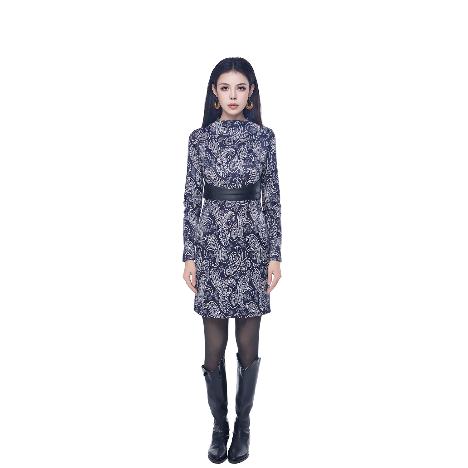  [双12] 2024新款冬季BADAM腰果花短款连衣裙[双12BADAM]