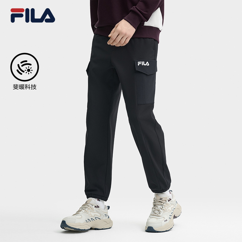 FILA斐乐男士长裤秋冬新款运动休闲保暖加厚加绒裤子F11M449801F