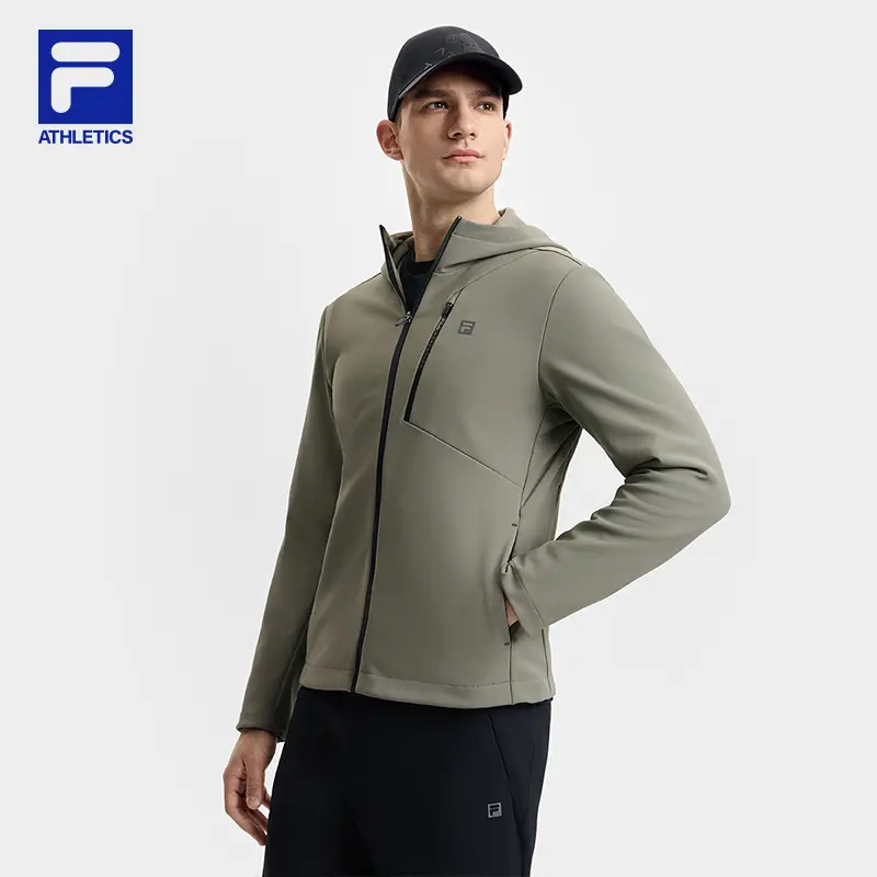 Fila斐乐【新品上新】男新款户外加绒保暖连帽梭织外套A11M511703F
