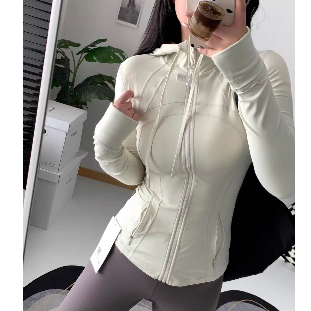 skinofskin运动外套女秋冬网红新款连帽修身显瘦跑步健身外套