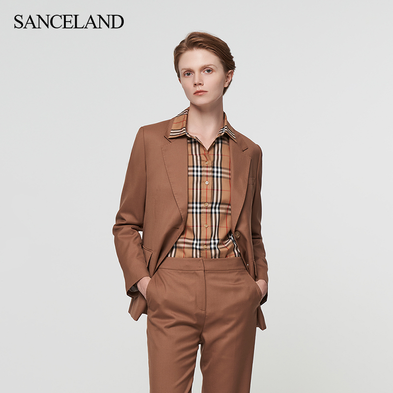 SANCELAND/三石一澜2023年秋季精纺羊毛-素色西服SH35101022