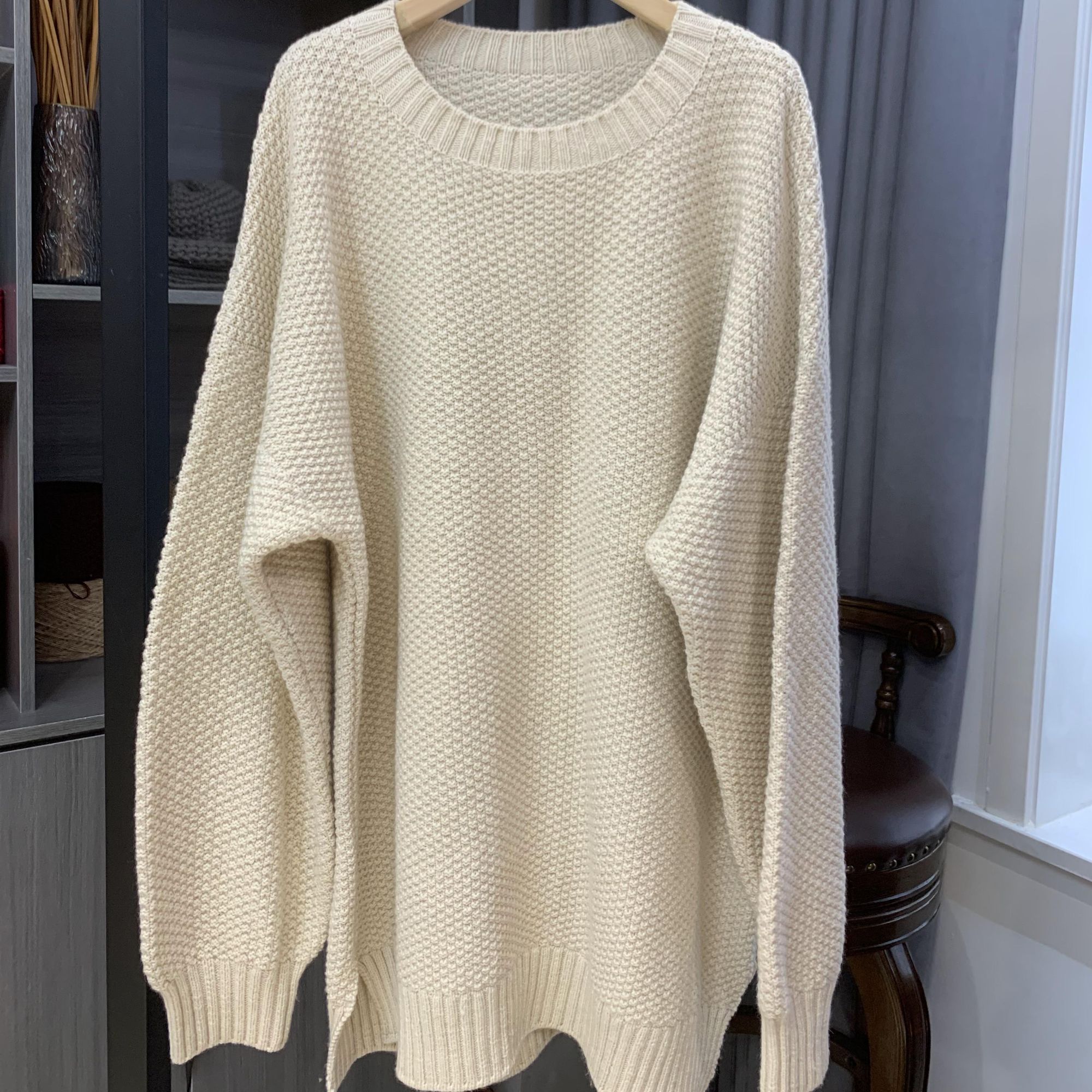 【叶子手工羊绒】桂花针休闲男女同款套头衫手织材料包