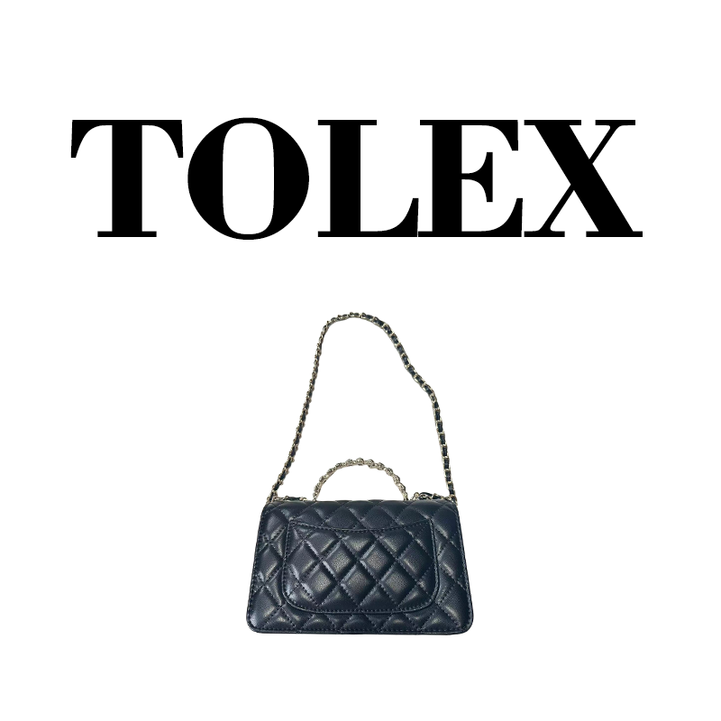 TOLEX2024新款时尚百搭真皮女包珠黑色