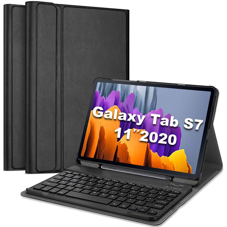 跨境适用三星Tab S7 Plus蓝牙键盘平板套T970 T975平板保护套笔槽