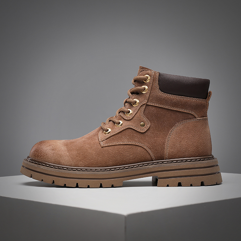 小鞋叔新款马丁靴时尚休闲户外真皮复古高帮大黄靴秋冬百搭潮流