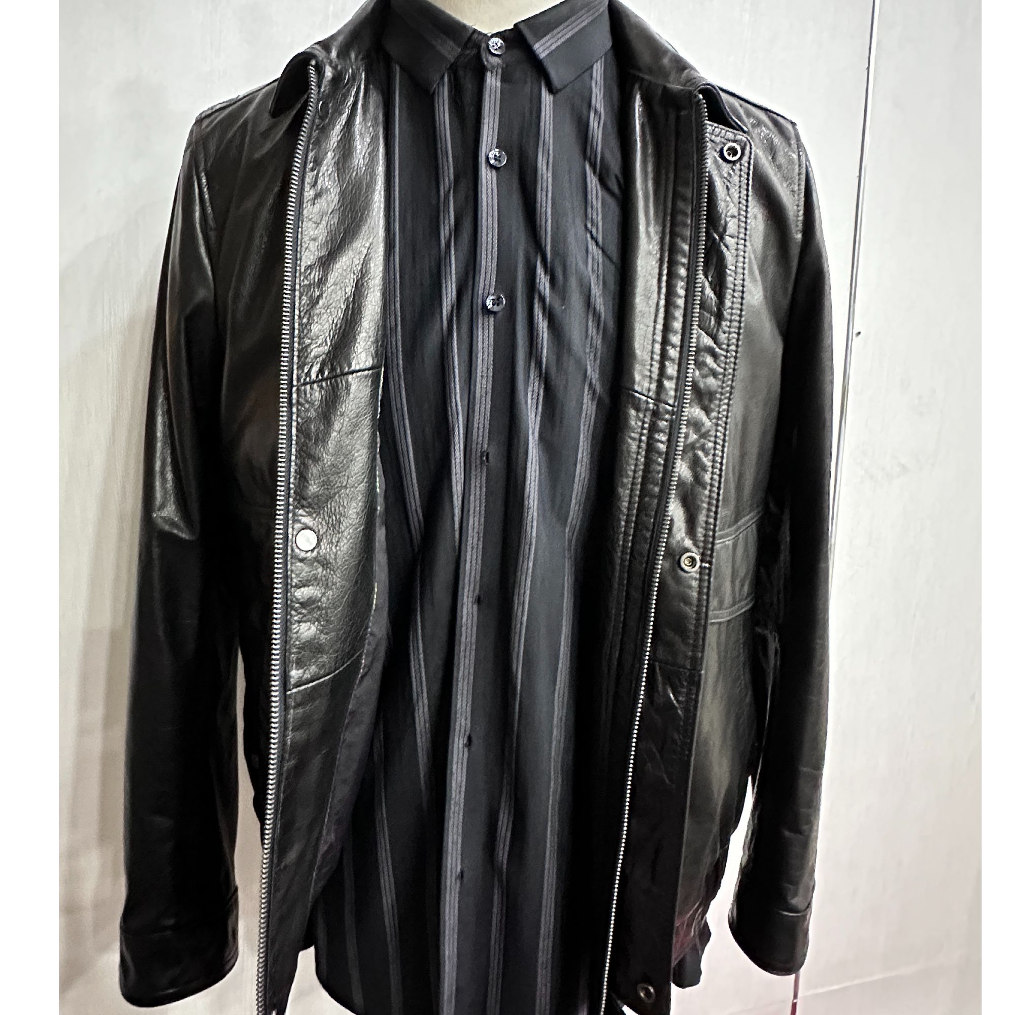 新款牛皮高档油蜡皮春秋爆款翻领设计真皮男款黑色休闲短款秋季