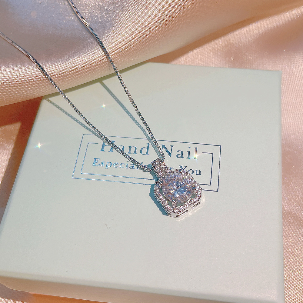 爆款简约时尚韩国爆闪方钻项链1051生日礼物精致轻奢