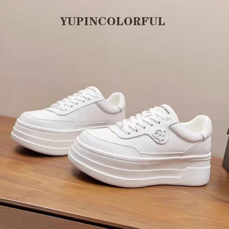 赵露思同款小白板鞋Ann真皮百搭内增高女鞋子女款爆款厚底女鞋