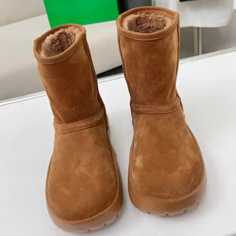 皮毛一体雪地靴女2025年冬季新款厚底增高加绒加厚保暖防滑棉鞋潮