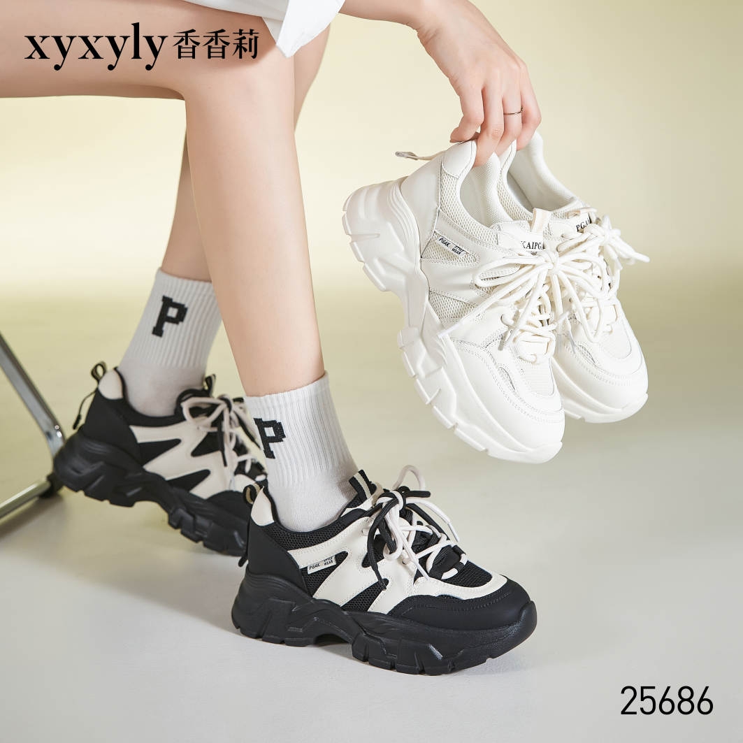 香香莉25686老爹鞋女2024 春新款旅游轻便厚底运动鞋显脚小休闲鞋