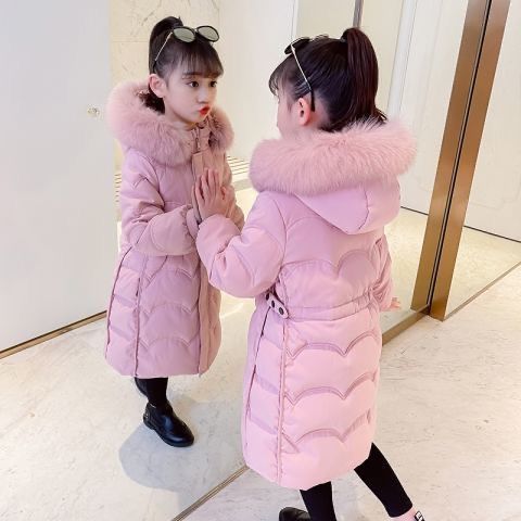 女童棉服2024年冬季新款加厚中长款棉袄中大儿童洋气冬装羽绒棉衣