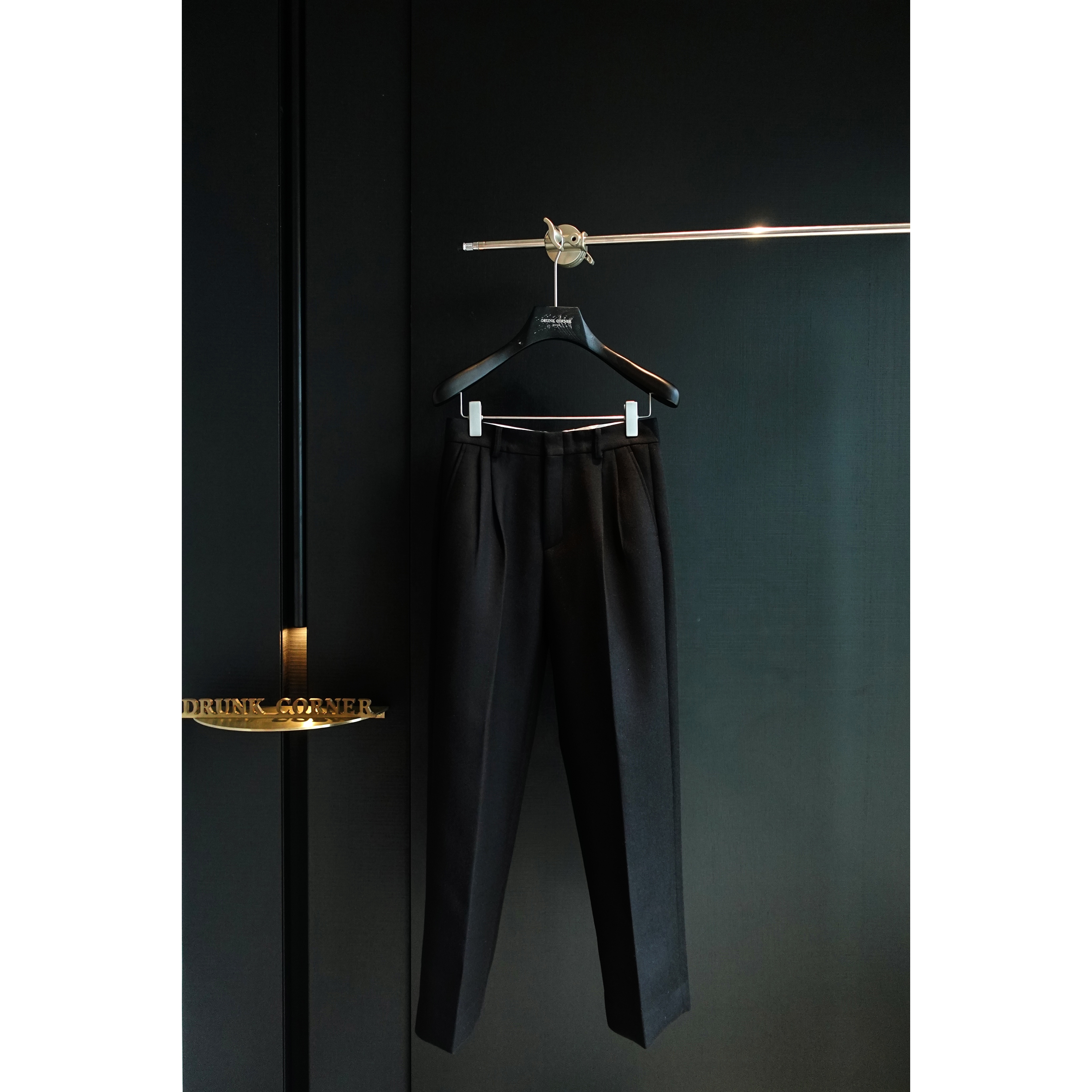 DRUNKCORNER 24001-1#斜纹厚款双褶西装裤600g秋冬商务