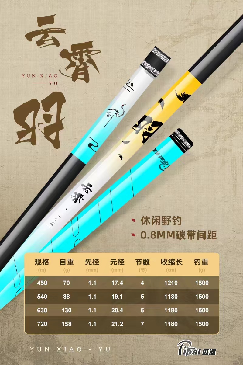 匹派云霄雨，轻手感台钓竿蓝色小综合传统炮竿千川鲤鱼竿鱼竿推荐