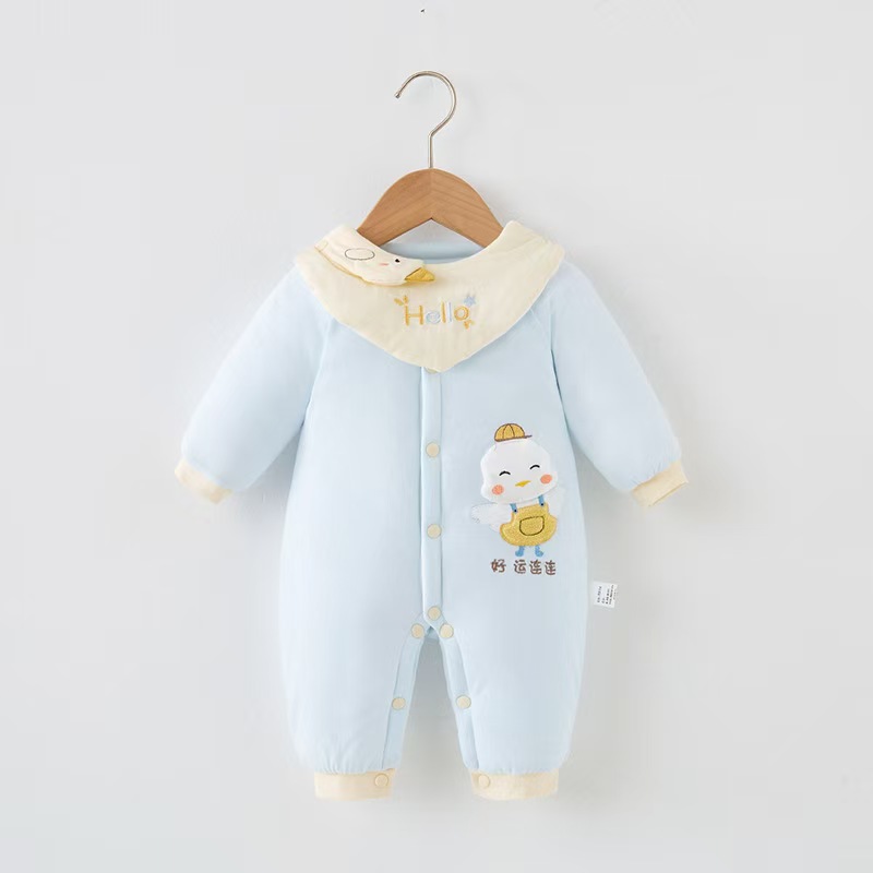 棉服连体衣新生儿薄棉防踢直播链接款