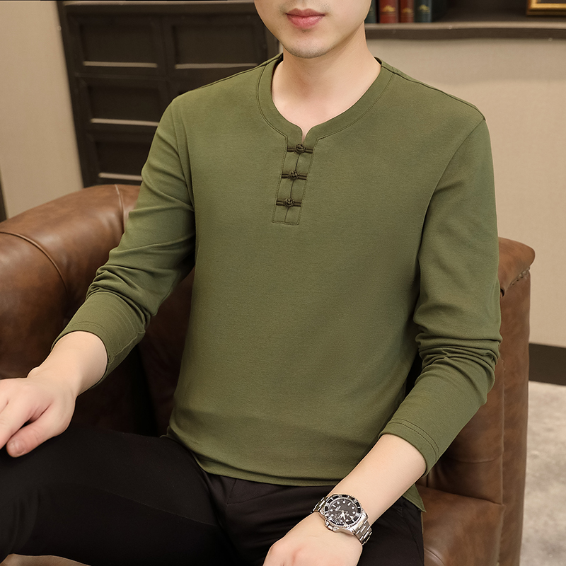 长袖T恤男士春秋冬季男装加绒加厚上衣服体恤潮牌新款打底衫爆款