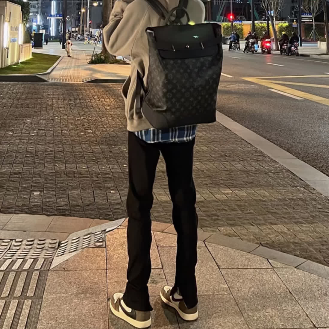 2023秋冬新款欧美高街黑色拉链牛仔裤百搭设计感修身小脚显瘦裤男