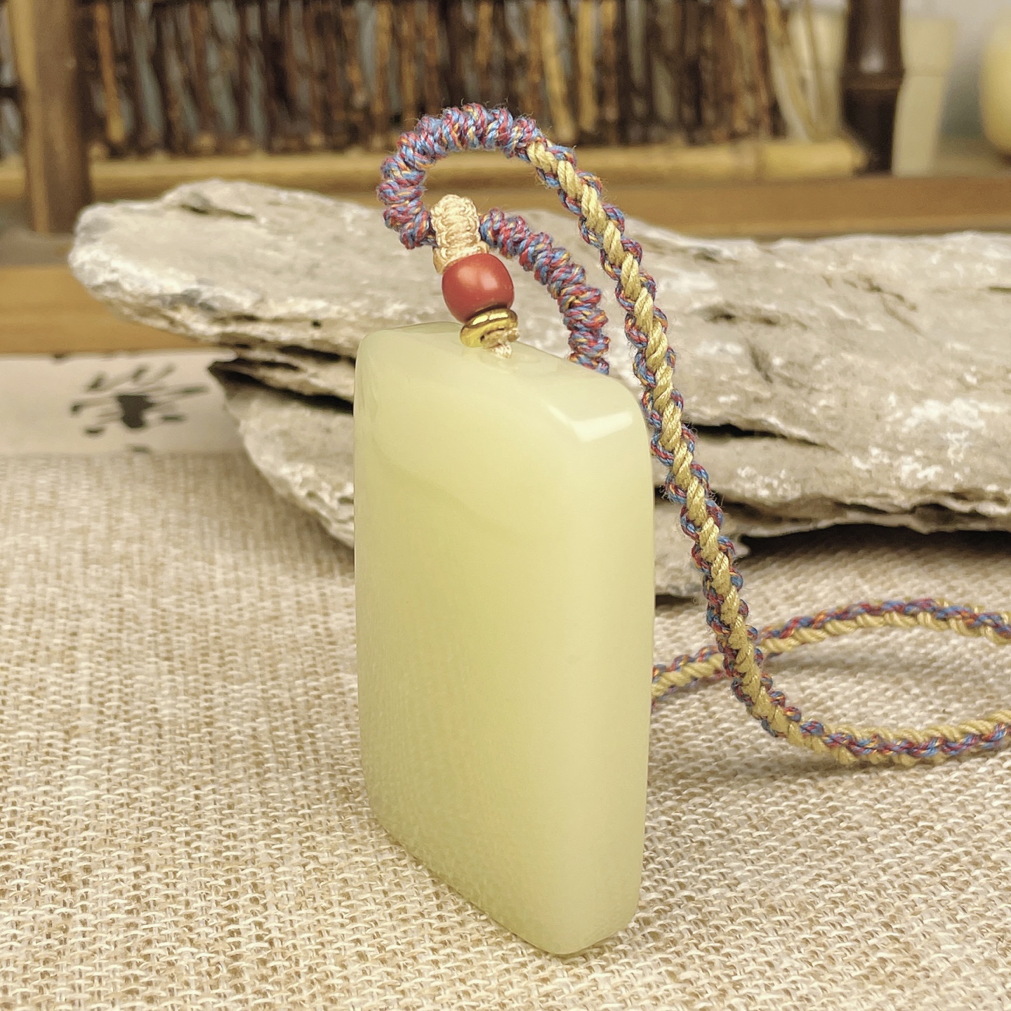 【和田玉无事牌】天然新疆和田玉大板平安无事牌吊坠