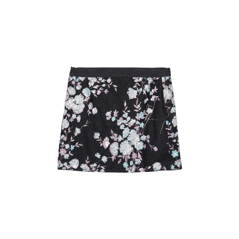 小众原创设计绣花高腰修身显瘦半裙包臀裙街头辣妹半身裙4229073