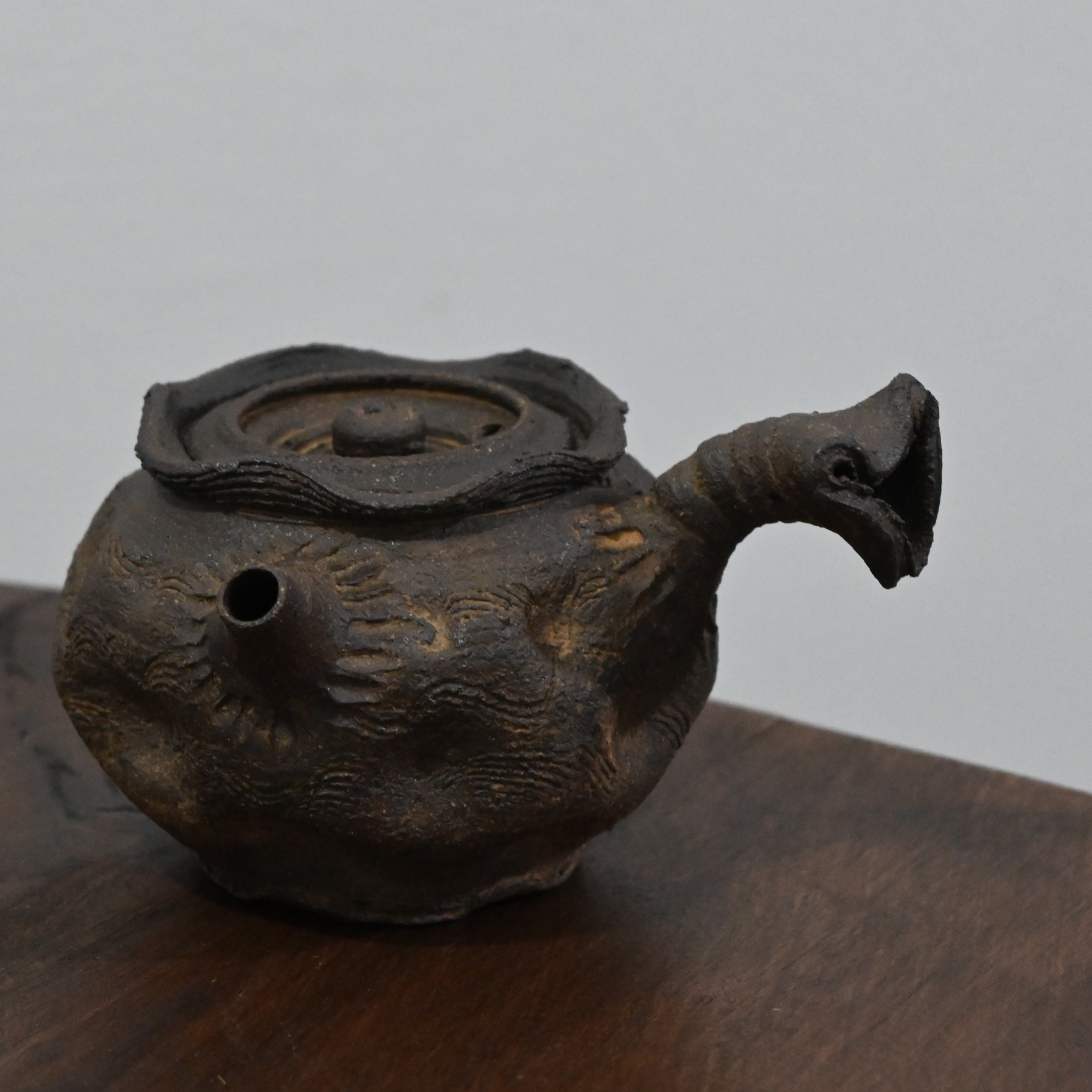 日本南蛮烧侧把壶急需壶全新岗安广宗作纯手工复古创意陶瓷