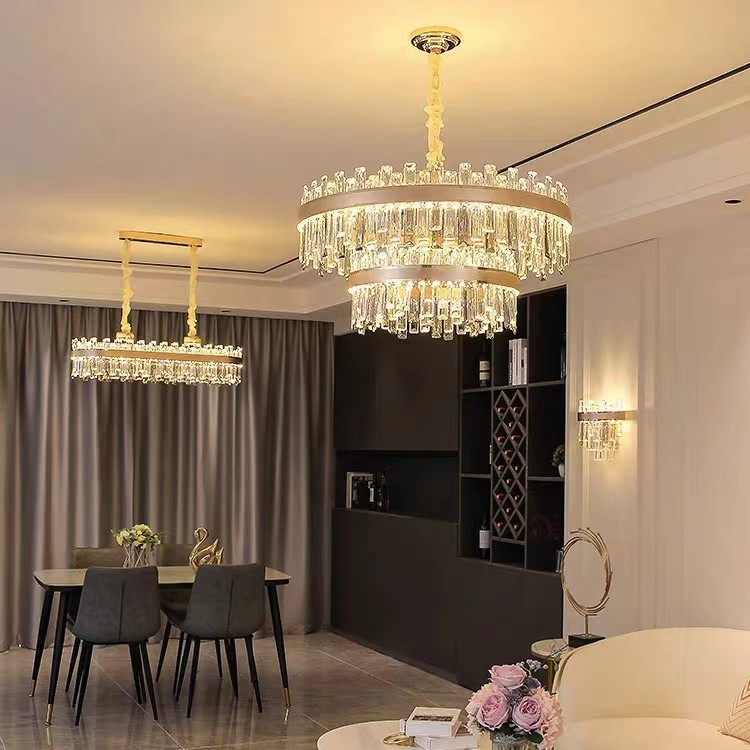 后现代轻奢水晶吊灯客厅主灯餐厅简约客厅灯大气大厅家用圆形酒店