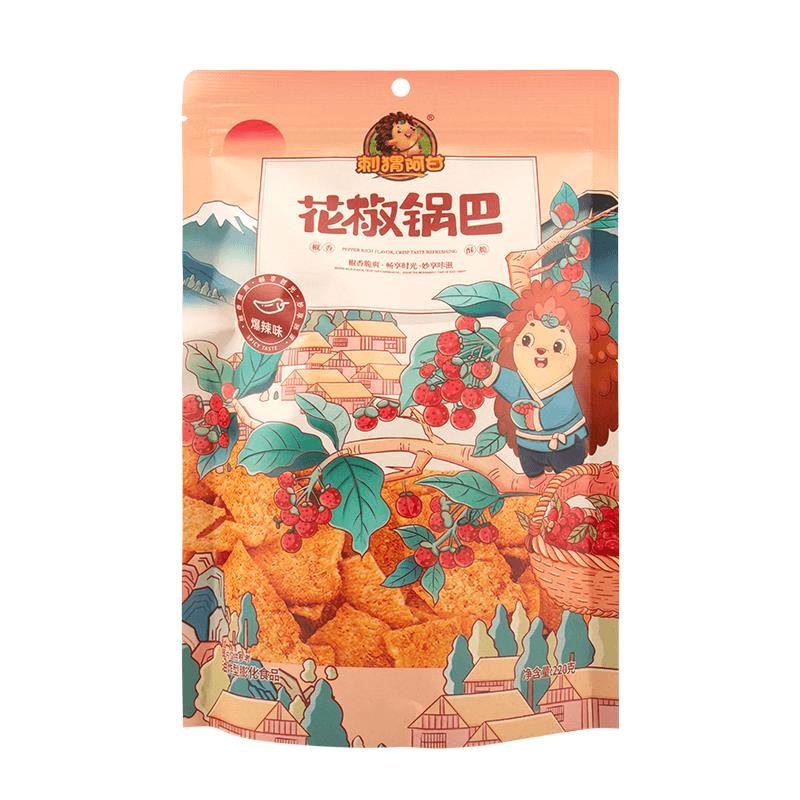 刺猬阿甘花椒锅巴爆辣味香脆小米片网红零食解馋追剧小吃