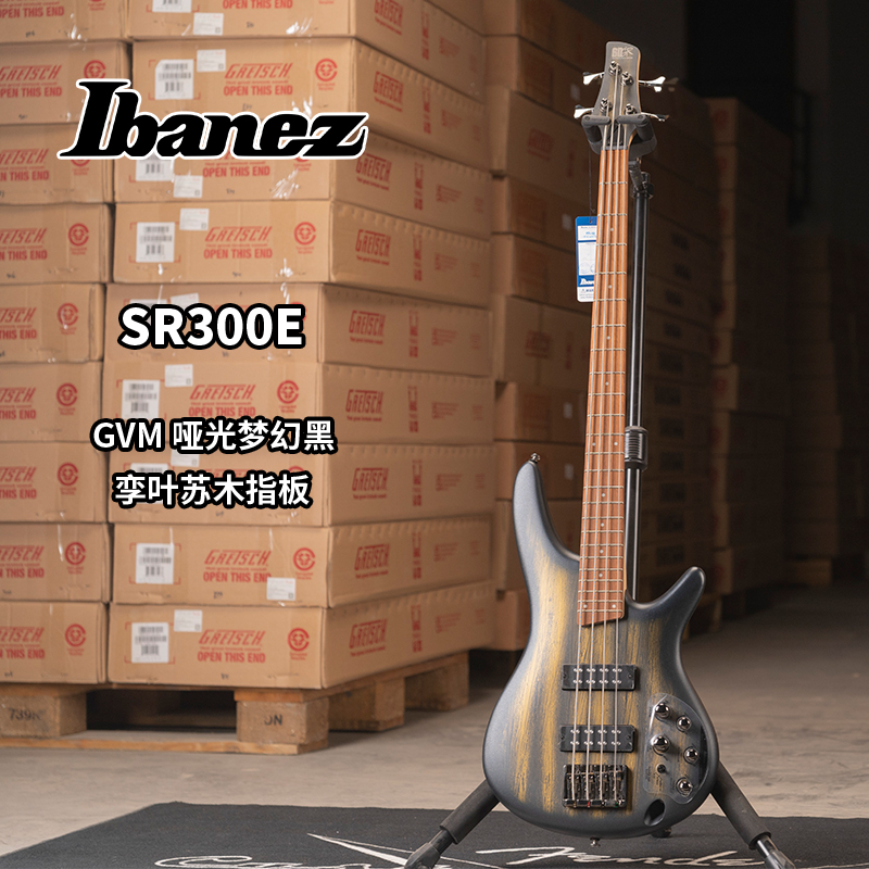 IBANEZ依班娜 限量款电贝斯SR300E-GVM 哑光梦幻黑