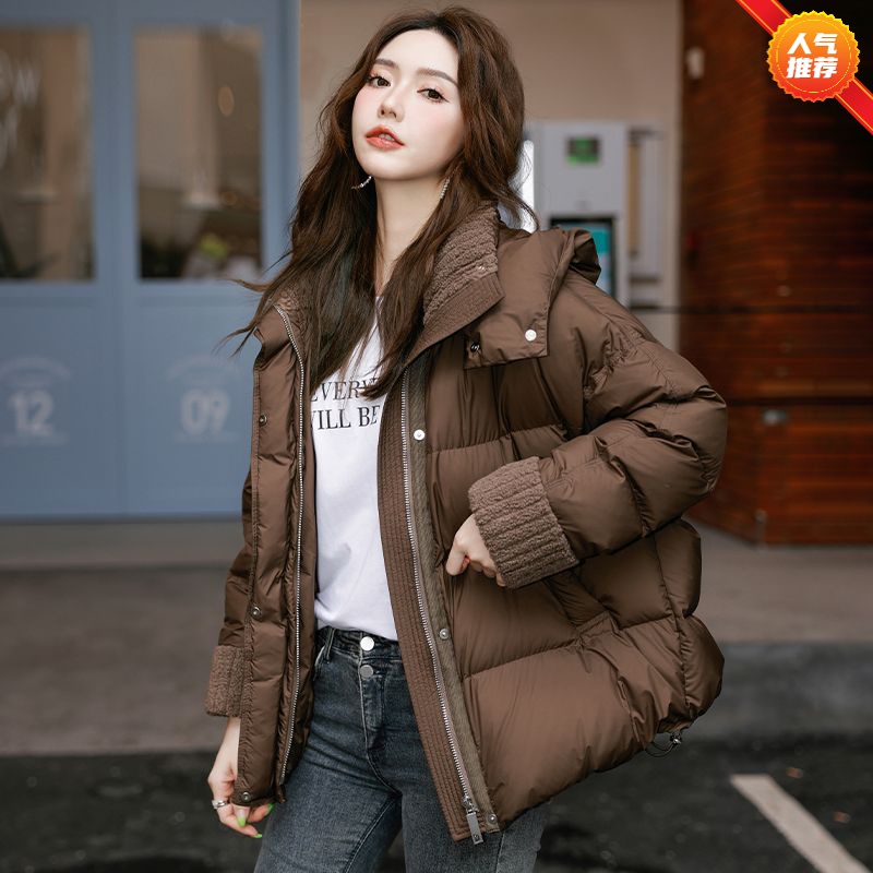 波司澄羽绒服时尚白鸭绒羽绒服女2023冬季新款百搭显瘦韩版宽松白