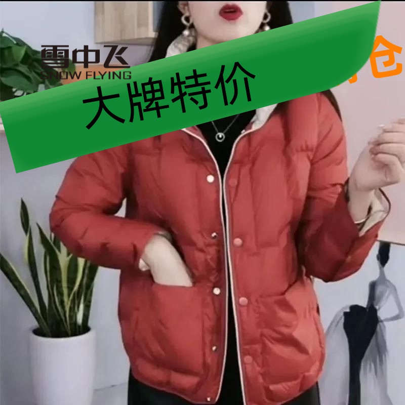 雪中飞羽绒服2022羽绒羽绒服女短款冬季时尚新款韩版轻薄款棉衣棉