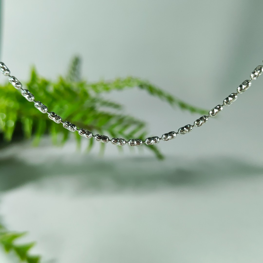 链子925银 【睿泽鉴宝】925纯银穿珠链夏季银爆闪链   H0927-银色