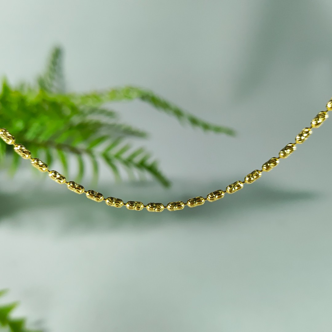 链子925银 【睿泽鉴宝】金色 925纯银穿珠链银爆闪链  H0927-金色