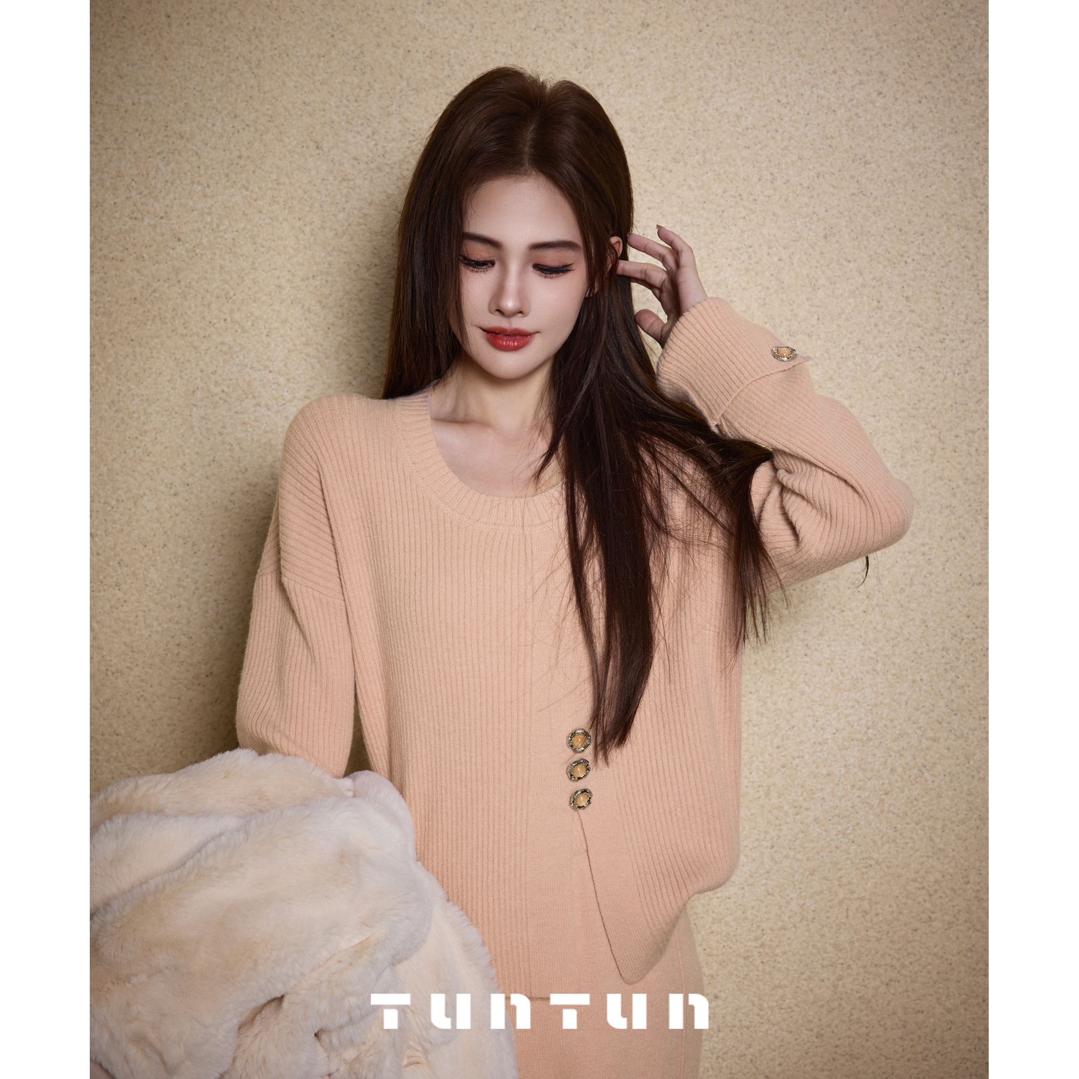 吞吞TUNT【得心应手 粉色】满分状态 心机显瘦针织衫4