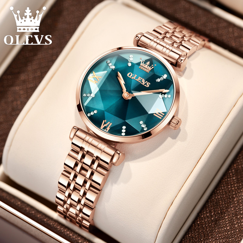 瑞士注册认证欧利时进口机芯女士手表女石英表正品牌腕表棱形切割