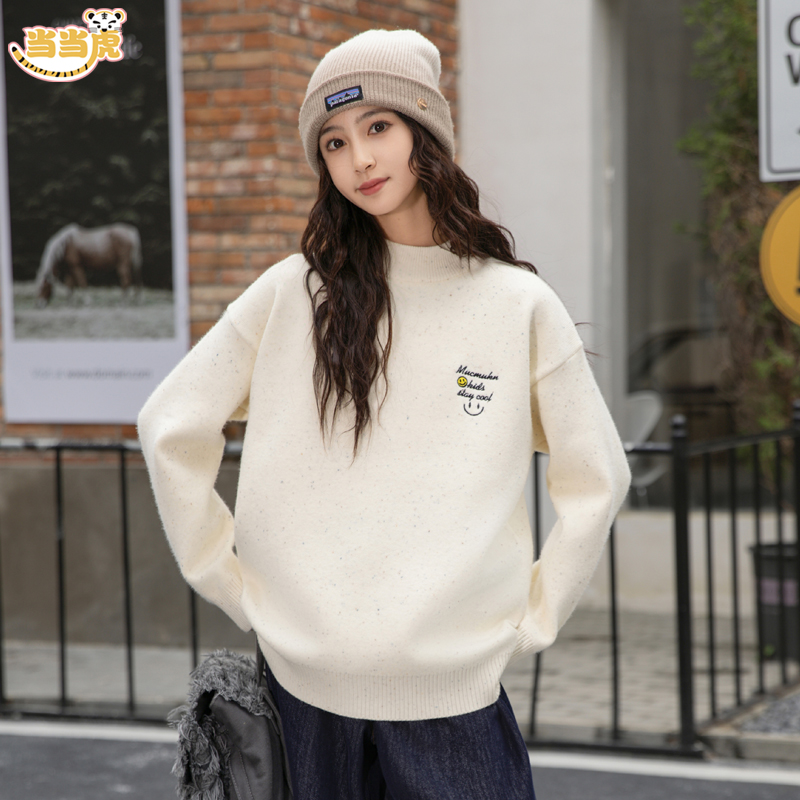 【打底毛衣】休闲打底保暖圆领宽松套头初高中女大童百搭时尚针织衫