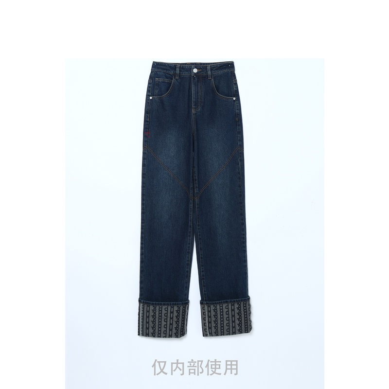 L291翻边牛仔裤  鸟撤柜剪牌