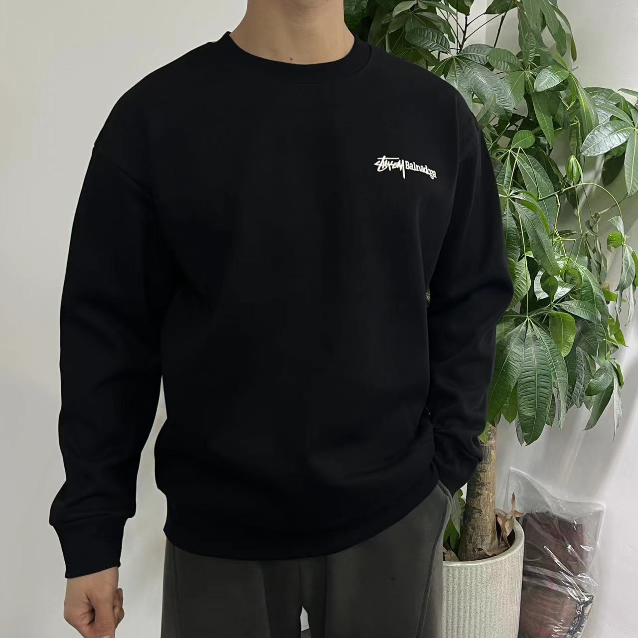 格调美美男装 6502 冬季圆领休闲加绒加厚卫衣