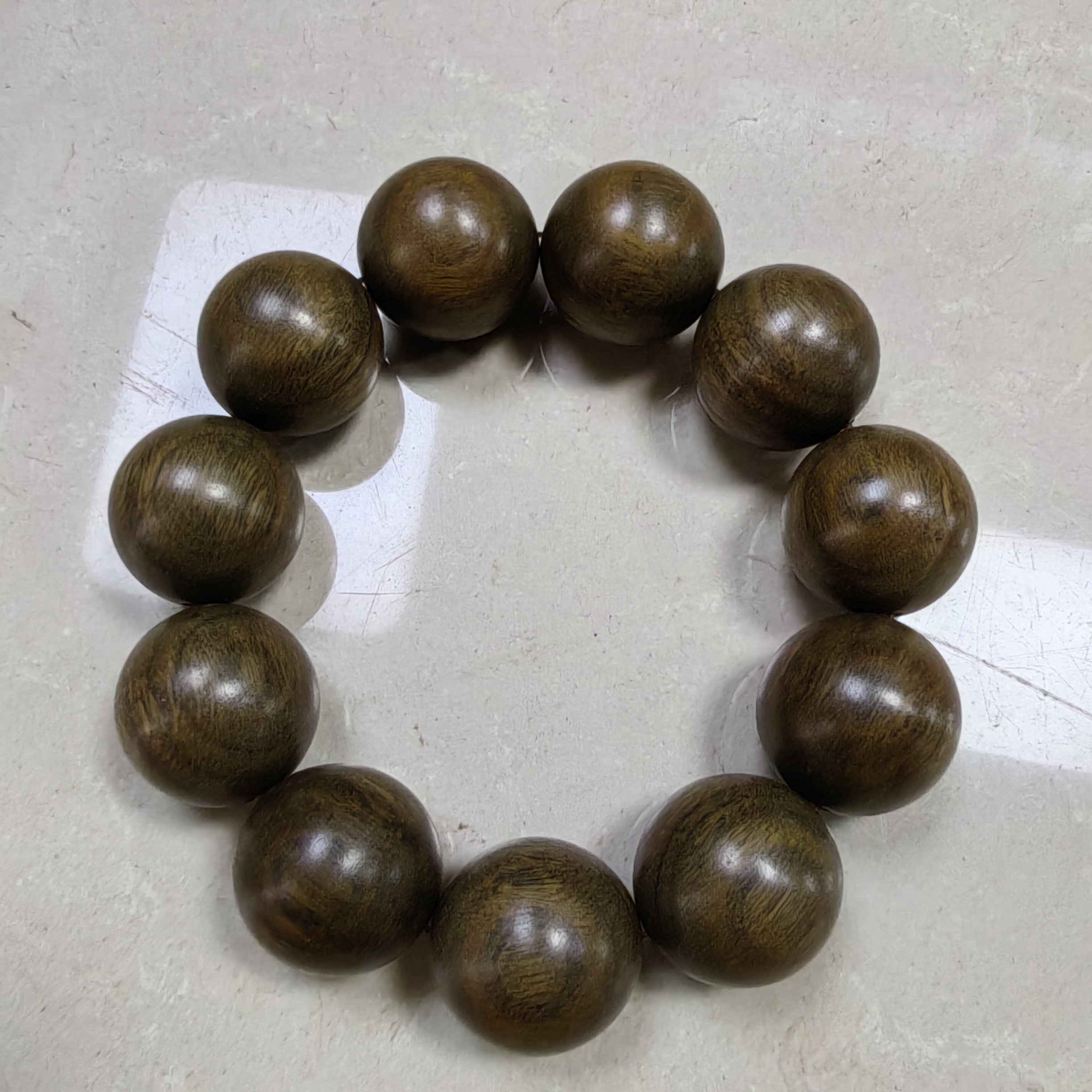 绿檀手串，2.0×12颗，多种尺寸，原生态定制加工