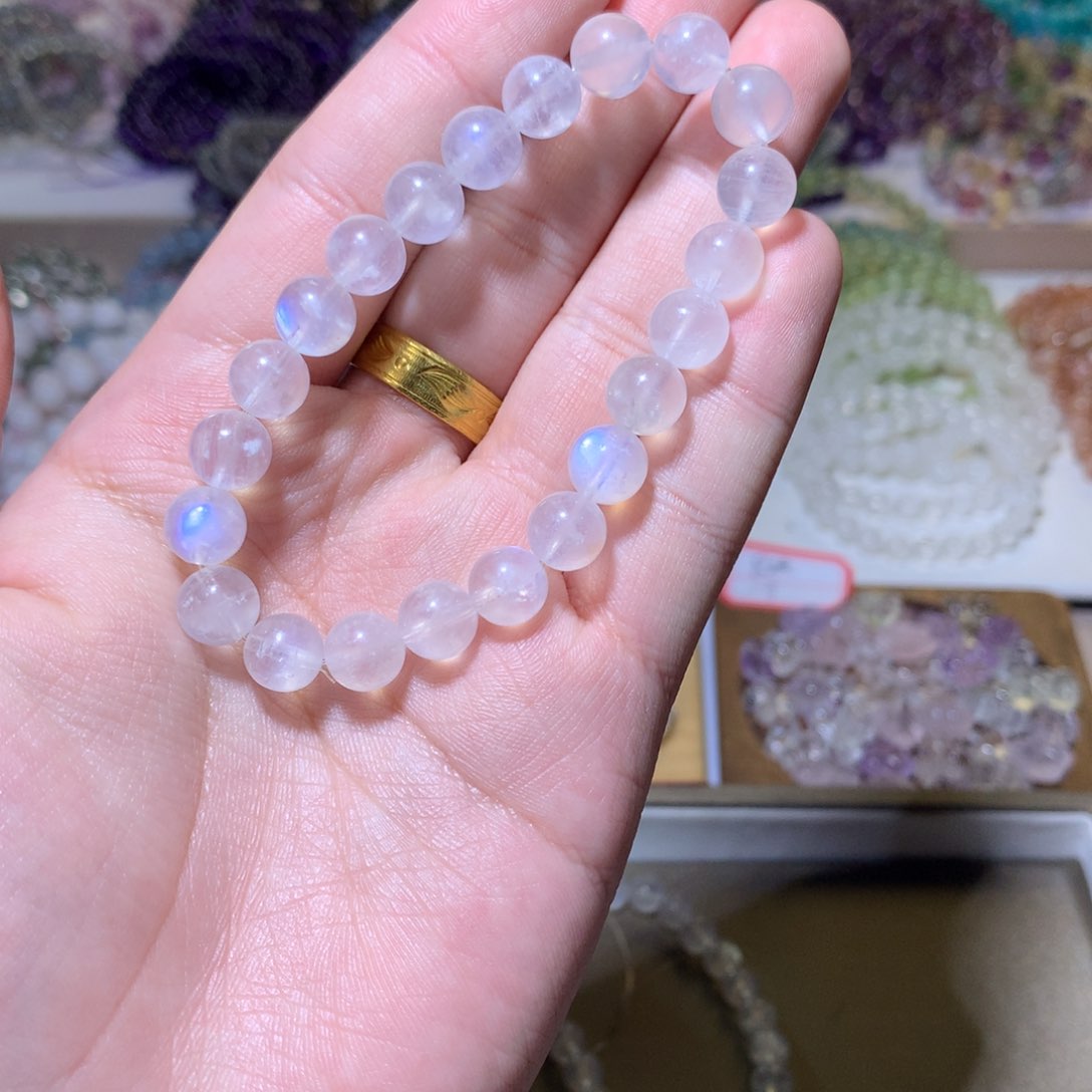 水晶手串未镶嵌蓝月光8+